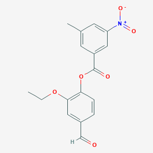 molecular formula C17H15NO6 B5866305 2-ethoxy-4-formylphenyl 3-methyl-5-nitrobenzoate 