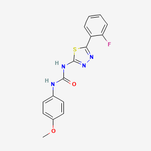 molecular formula C16H13FN4O2S B5866372 N-[5-(2-fluorophenyl)-1,3,4-thiadiazol-2-yl]-N'-(4-methoxyphenyl)urea 