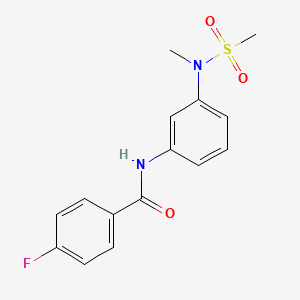 molecular formula C15H15FN2O3S B5866378 4-fluoro-N-{3-[methyl(methylsulfonyl)amino]phenyl}benzamide 