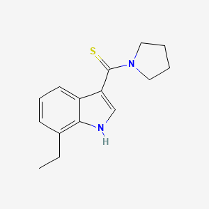 molecular formula C15H18N2S B5866389 7-ethyl-3-(1-pyrrolidinylcarbonothioyl)-1H-indole 