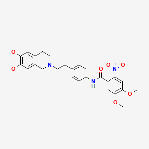 molecular formula C28H31N3O7 B586640 N-(4-(2-(6,7-dimethoxy-3,4-dihydroisoquinolin-2(1H)-yl)ethyl)phenyl)-4,5-dimethoxy-2-nitrobenzamide CAS No. 1024592-54-8