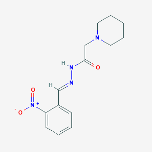 molecular formula C14H18N4O3 B5866410 N'-(2-nitrobenzylidene)-2-(1-piperidinyl)acetohydrazide 