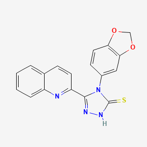 4-(1,3-benzodioxol-5-yl)-5-(2-quinolinyl)-4H-1,2,4-triazole-3-thiol