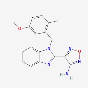 molecular formula C18H17N5O2 B5866446 4-[1-(5-methoxy-2-methylbenzyl)-1H-benzimidazol-2-yl]-1,2,5-oxadiazol-3-amine 