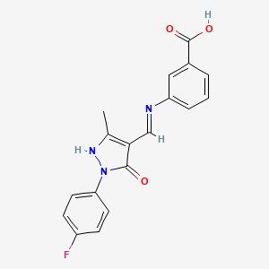 3-({[1-(4-fluorophenyl)-3-methyl-5-oxo-1,5-dihydro-4H-pyrazol-4-ylidene]methyl}amino)benzoic acid