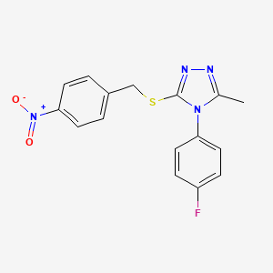 molecular formula C16H13FN4O2S B5866495 4-(4-fluorophenyl)-3-methyl-5-[(4-nitrobenzyl)thio]-4H-1,2,4-triazole 