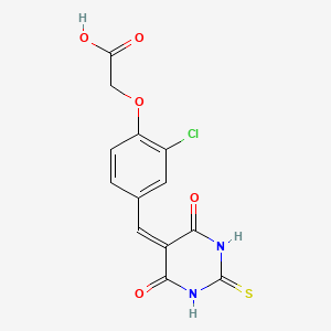 {2-chloro-4-[(4,6-dioxo-2-thioxotetrahydro-5(2H)-pyrimidinylidene)methyl]phenoxy}acetic acid