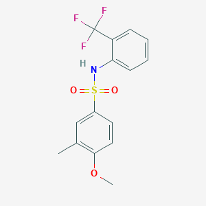 molecular formula C15H14F3NO3S B5866523 4-methoxy-3-methyl-N-[2-(trifluoromethyl)phenyl]benzenesulfonamide 