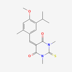 molecular formula C18H22N2O3S B5866536 5-(5-isopropyl-4-methoxy-2-methylbenzylidene)-1,3-dimethyl-2-thioxodihydro-4,6(1H,5H)-pyrimidinedione 