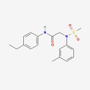 molecular formula C18H22N2O3S B5866559 N~1~-(4-ethylphenyl)-N~2~-(3-methylphenyl)-N~2~-(methylsulfonyl)glycinamide 