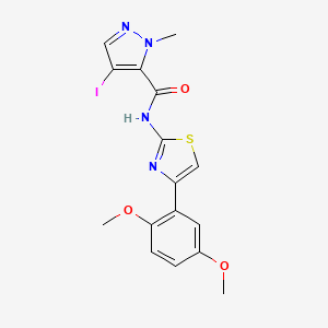 molecular formula C16H15IN4O3S B5866694 N-[4-(2,5-dimethoxyphenyl)-1,3-thiazol-2-yl]-4-iodo-1-methyl-1H-pyrazole-5-carboxamide 