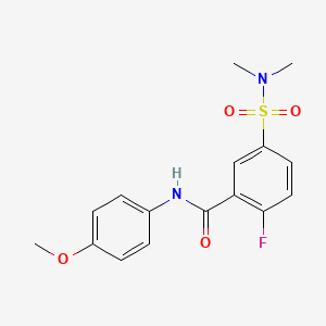 molecular formula C16H17FN2O4S B5866718 5-[(dimethylamino)sulfonyl]-2-fluoro-N-(4-methoxyphenyl)benzamide 