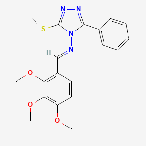 molecular formula C19H20N4O3S B5866719 3-(methylthio)-5-phenyl-N-(2,3,4-trimethoxybenzylidene)-4H-1,2,4-triazol-4-amine 