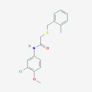 molecular formula C17H18ClNO2S B5866726 N-(3-chloro-4-methoxyphenyl)-2-[(2-methylbenzyl)thio]acetamide CAS No. 6437-27-0