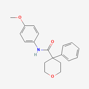 molecular formula C19H21NO3 B5866731 N-(4-methoxyphenyl)-4-phenyltetrahydro-2H-pyran-4-carboxamide 