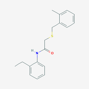 molecular formula C18H21NOS B5866759 N-(2-ethylphenyl)-2-[(2-methylbenzyl)thio]acetamide 