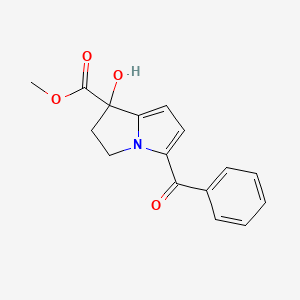 molecular formula C16H15NO4 B586681 (+/-)-甲基 5-苯甲酰-1-羟基2,3-二氢-1H-吡咯利嗪-1-羧酸酯 CAS No. 1391051-90-3