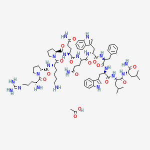 molecular formula C77H112N20O15 B586688 H-D-Arg-D-Pro-Lys-Pro-Gln-Gln-D-Trp-Phe-D-Trp-Leu-Leu-NH2.CH3CO2H CAS No. 143077-65-0