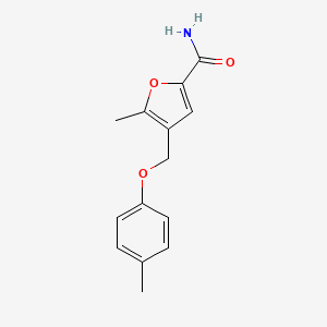 molecular formula C14H15NO3 B5866890 5-methyl-4-[(4-methylphenoxy)methyl]-2-furamide 