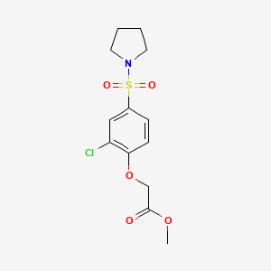 molecular formula C13H16ClNO5S B5866944 methyl [2-chloro-4-(1-pyrrolidinylsulfonyl)phenoxy]acetate 