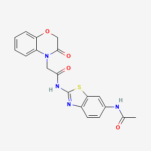 molecular formula C19H16N4O4S B5866949 N-[6-(acetylamino)-1,3-benzothiazol-2-yl]-2-(3-oxo-2,3-dihydro-4H-1,4-benzoxazin-4-yl)acetamide 