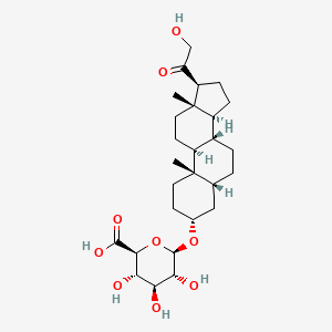 molecular formula C27H42O9 B586695 Tetrahydro 11-Deoxycorticosterone 3|A-|A-D-Glucuronide CAS No. 56162-36-8