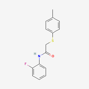 molecular formula C15H14FNOS B5866993 N-(2-fluorophenyl)-2-[(4-methylphenyl)thio]acetamide 