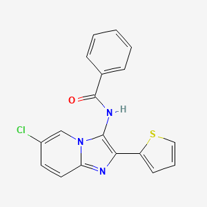 molecular formula C18H12ClN3OS B5867001 N-[6-chloro-2-(2-thienyl)imidazo[1,2-a]pyridin-3-yl]benzamide 