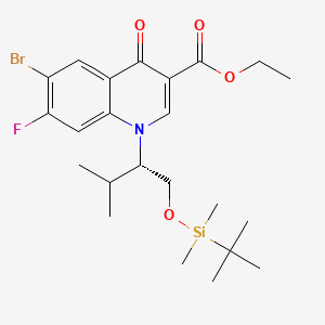 6-Bromo-1-[(1S)-1-[[[(1,1-dimethylethyl)dimethylsilyl]oxy]methyl]-2-methylpropyl]-7-fluoro-1,4-dihydro-4-oxo-3-quinolinecarboxylic Acid Ethyl Ester