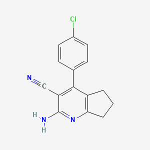 2-amino-4-(4-chlorophenyl)-6,7-dihydro-5H-cyclopenta[b]pyridine-3-carbonitrile