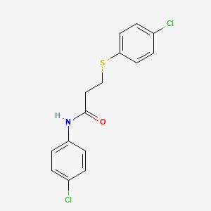 molecular formula C15H13Cl2NOS B5867077 N-(4-chlorophenyl)-3-[(4-chlorophenyl)thio]propanamide 