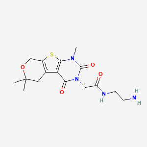 molecular formula C16H22N4O4S B5867105 N-(2-aminoethyl)-2-(1,6,6-trimethyl-2,4-dioxo-1,5,6,8-tetrahydro-2H-pyrano[4',3':4,5]thieno[2,3-d]pyrimidin-3(4H)-yl)acetamide 