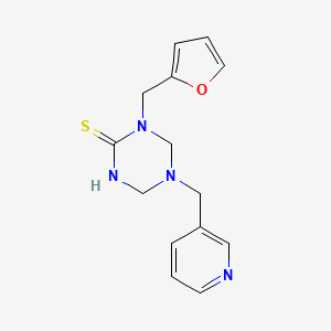 1-(2-furylmethyl)-5-(3-pyridinylmethyl)-1,3,5-triazinane-2-thione