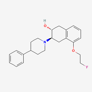 molecular formula C23H28FNO2 B586714 (-)-(2R,3R)-trans-2-Hydroxy-3-(4-phenylpiperidino)-5-(2-fluoroethoxy)-tetralin CAS No. 153215-70-4