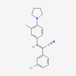 molecular formula C20H19ClN2 B5867141 2-(3-chlorophenyl)-3-[3-methyl-4-(1-pyrrolidinyl)phenyl]acrylonitrile 