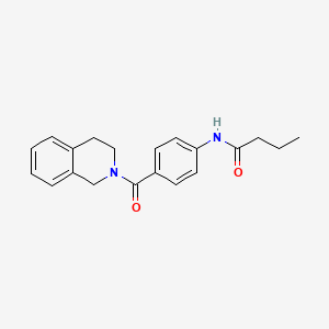 molecular formula C20H22N2O2 B5867149 N-[4-(3,4-dihydro-2(1H)-isoquinolinylcarbonyl)phenyl]butanamide 