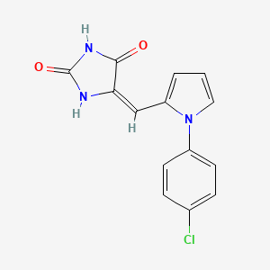 molecular formula C14H10ClN3O2 B5867165 5-{[1-(4-chlorophenyl)-1H-pyrrol-2-yl]methylene}-2,4-imidazolidinedione 