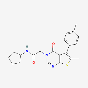 molecular formula C21H23N3O2S B5867175 N-cyclopentyl-2-[6-methyl-5-(4-methylphenyl)-4-oxothieno[2,3-d]pyrimidin-3(4H)-yl]acetamide 