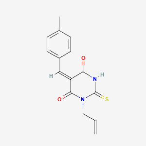 molecular formula C15H14N2O2S B5867177 1-allyl-5-(4-methylbenzylidene)-2-thioxodihydro-4,6(1H,5H)-pyrimidinedione 