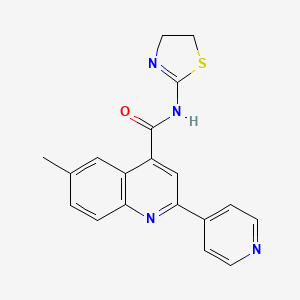 N-(4,5-dihydro-1,3-thiazol-2-yl)-6-methyl-2-(4-pyridinyl)-4-quinolinecarboxamide