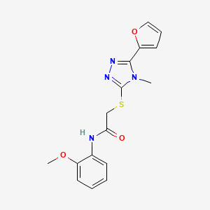 molecular formula C16H16N4O3S B5867208 2-{[5-(2-furyl)-4-methyl-4H-1,2,4-triazol-3-yl]thio}-N-(2-methoxyphenyl)acetamide 