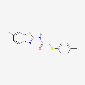 molecular formula C17H16N2OS2 B5867213 N-(6-methyl-1,3-benzothiazol-2-yl)-2-[(4-methylphenyl)thio]acetamide 