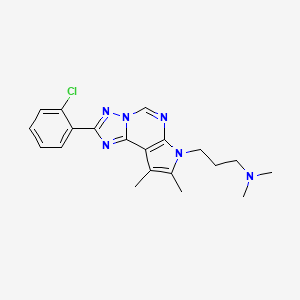 molecular formula C20H23ClN6 B5867220 3-[2-(2-chlorophenyl)-8,9-dimethyl-7H-pyrrolo[3,2-e][1,2,4]triazolo[1,5-c]pyrimidin-7-yl]-N,N-dimethyl-1-propanamine 