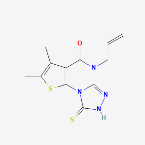 molecular formula C12H12N4OS2 B5867232 5-allyl-8-mercapto-2,3-dimethylthieno[3,2-e][1,2,4]triazolo[4,3-a]pyrimidin-4(5H)-one 