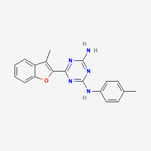 molecular formula C19H17N5O B5867247 6-(3-methyl-1-benzofuran-2-yl)-N-(4-methylphenyl)-1,3,5-triazine-2,4-diamine 