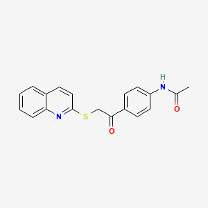 molecular formula C19H16N2O2S B5867251 N-{4-[2-(2-quinolinylthio)acetyl]phenyl}acetamide 