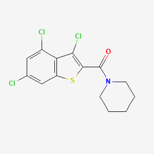 molecular formula C14H12Cl3NOS B5867252 1-[(3,4,6-trichloro-1-benzothien-2-yl)carbonyl]piperidine 