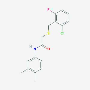 molecular formula C17H17ClFNOS B5867265 2-[(2-chloro-6-fluorobenzyl)thio]-N-(3,4-dimethylphenyl)acetamide 