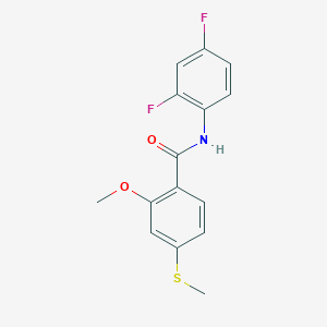 molecular formula C15H13F2NO2S B5867268 N-(2,4-difluorophenyl)-2-methoxy-4-(methylthio)benzamide 