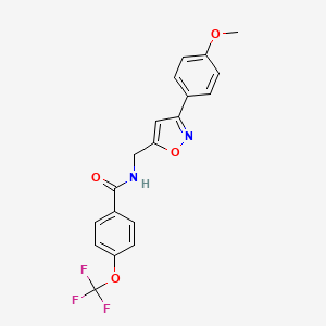 molecular formula C19H15F3N2O4 B5867281 N-{[3-(4-methoxyphenyl)isoxazol-5-yl]methyl}-4-(trifluoromethoxy)benzamide 